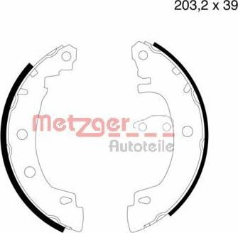 Metzger MG 632 - Brake Shoe Set autospares.lv