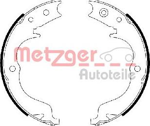 Metzger MG 110 - Brake Shoe Set, parking brake autospares.lv