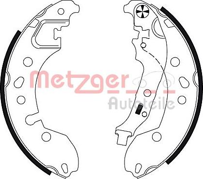 Metzger MG 130 - Brake Shoe Set autospares.lv