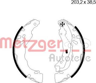 Metzger MG 124 - Brake Shoe Set autospares.lv