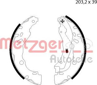 Metzger MG 125 - Brake Shoe Set autospares.lv