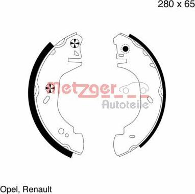 Metzger MG 807 - Brake Shoe Set autospares.lv