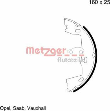 Metzger MG 347 - Brake Shoe Set, parking brake autospares.lv