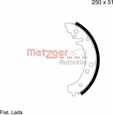 Metzger MG 351 - Brake Shoe Set autospares.lv