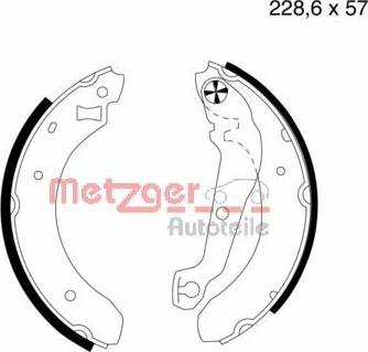 Metzger MG 385 - Brake Shoe Set autospares.lv