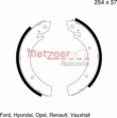 Metzger MG 325 - Brake Shoe Set autospares.lv