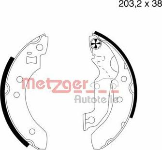 Metzger MG 374 - Brake Shoe Set autospares.lv