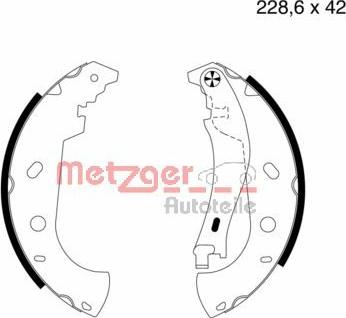 Metzger MG 714 - Brake Shoe Set autospares.lv