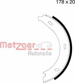 Metzger MG 710 - Brake Shoe Set, parking brake autospares.lv