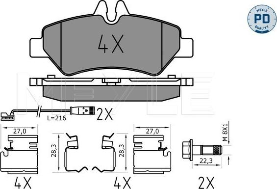 Meyle 025 291 9019/PD - Brake Pad Set, disc brake autospares.lv