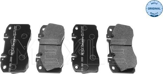 Meyle 025 291 2222 - Brake Pad Set, disc brake autospares.lv