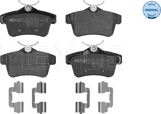 Meyle 025 249 2217 - Brake Pad Set, disc brake autospares.lv