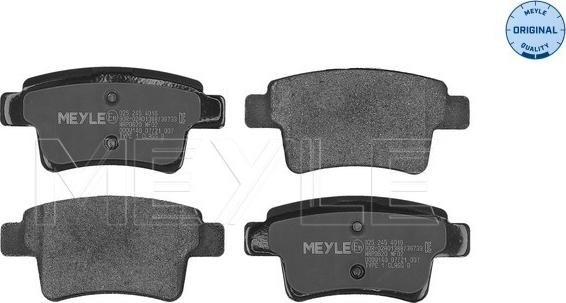 Meyle 025 245 4016 - Brake Pad Set, disc brake autospares.lv