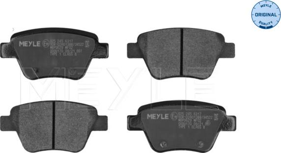 Meyle 025 245 6317 - Brake Pad Set, disc brake autospares.lv