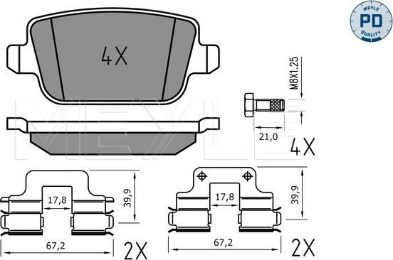 Meyle 025 245 3716/PD - Brake Pad Set, disc brake autospares.lv