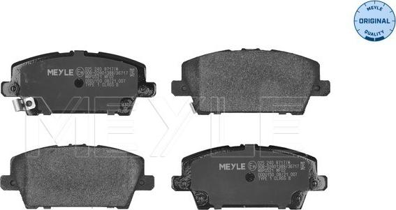 Meyle 025 240 8717/W - Brake Pad Set, disc brake autospares.lv