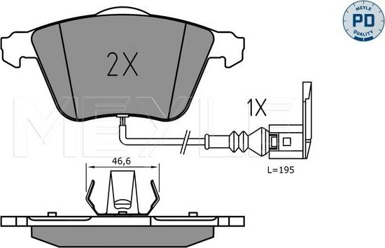 Meyle 025 240 2120/PD - Brake Pad Set, disc brake autospares.lv