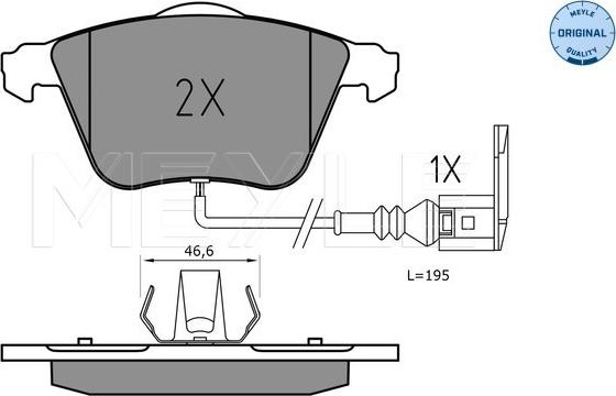 Meyle 025 240 2120 - Brake Pad Set, disc brake autospares.lv