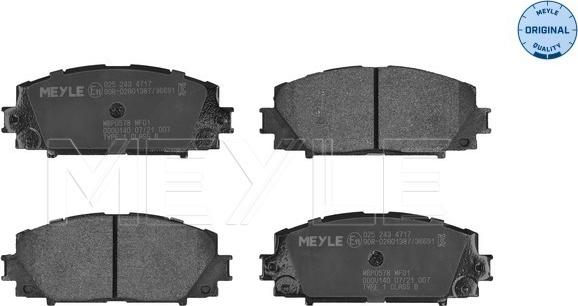 Meyle 025 243 4717 - Brake Pad Set, disc brake autospares.lv