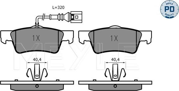 Meyle 025 243 6719/PD - Brake Pad Set, disc brake autospares.lv