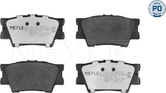 Meyle 025 243 3815/PD - Brake Pad Set, disc brake autospares.lv