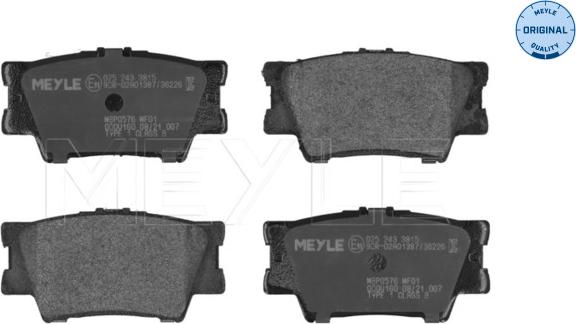 Meyle 025 243 3815 - Brake Pad Set, disc brake autospares.lv