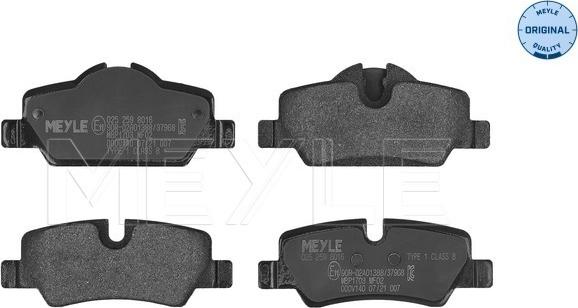 Meyle 025 259 8016 - Brake Pad Set, disc brake autospares.lv