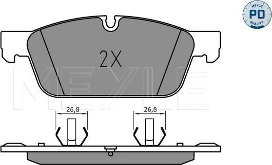 Meyle 025 255 3119/PD - Brake Pad Set, disc brake autospares.lv