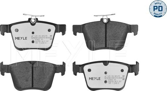 Meyle 025 250 0816/PD - Brake Pad Set, disc brake autospares.lv