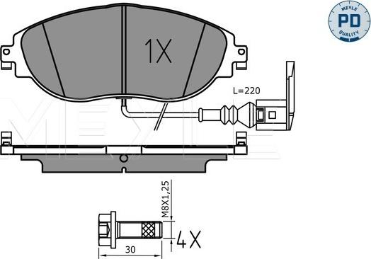 Meyle 025 251 1720/PD - Brake Pad Set, disc brake autospares.lv