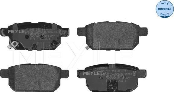 Meyle 025 252 5814/W - Brake Pad Set, disc brake autospares.lv