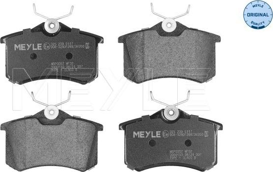 Meyle 025 209 6117 - Brake Pad Set, disc brake autospares.lv