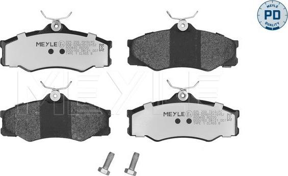 Meyle 025 209 7919/PD - Brake Pad Set, disc brake autospares.lv