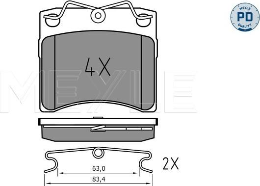 Meyle 025 206 5217/PD - Brake Pad Set, disc brake autospares.lv