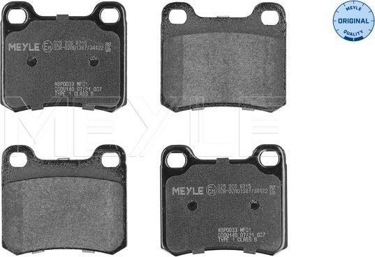 Meyle 025 206 8715 - Brake Pad Set, disc brake autospares.lv