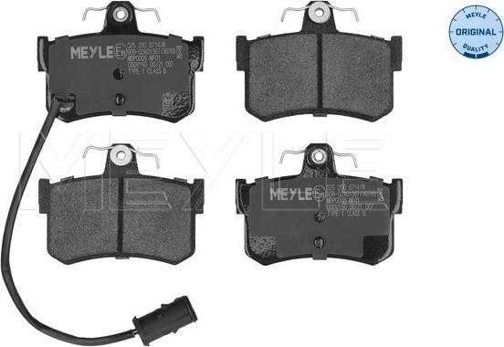 Meyle 025 200 8714/W - Brake Pad Set, disc brake autospares.lv