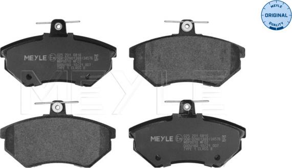 Meyle 025 201 6816 - Brake Pad Set, disc brake autospares.lv