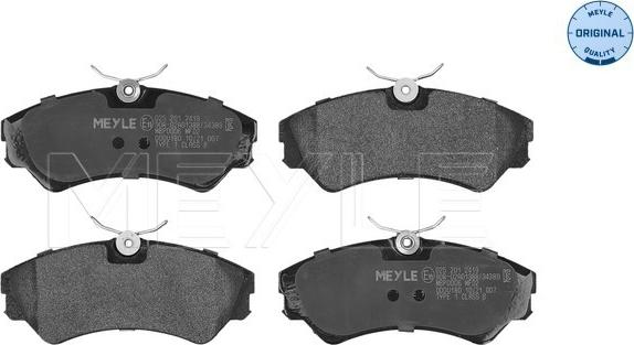 Meyle 025 201 2419 - Brake Pad Set, disc brake autospares.lv