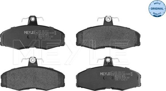 Meyle 025 208 6117 - Brake Pad Set, disc brake autospares.lv