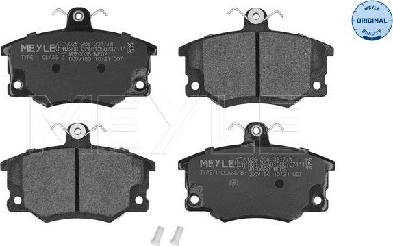 Meyle 025 208 3317/W - Brake Pad Set, disc brake autospares.lv