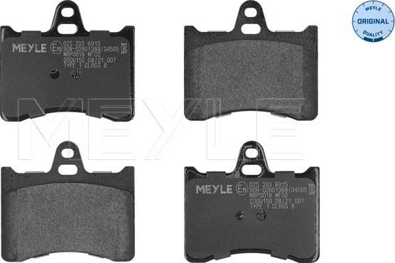 Meyle 025 203 8915 - Brake Pad Set, disc brake autospares.lv