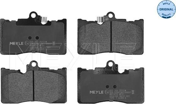 Meyle 025 203 2517/W - Brake Pad Set, disc brake autospares.lv