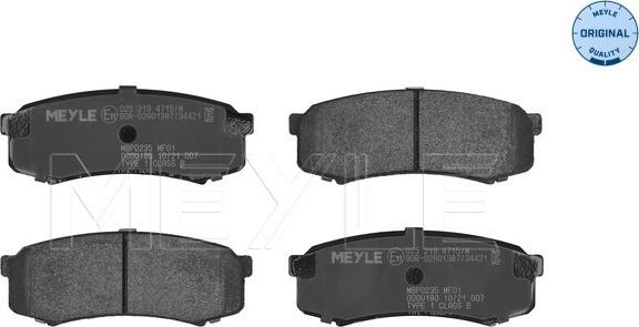 Meyle 025 219 4715/W - Brake Pad Set, disc brake autospares.lv