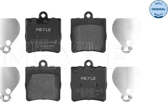 Meyle 025 219 1915 - Brake Pad Set, disc brake autospares.lv