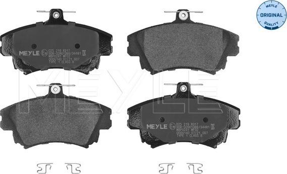 Meyle 025 219 8317 - Brake Pad Set, disc brake autospares.lv