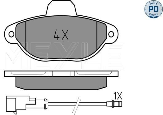 Meyle 025 214 3617/PD - Brake Pad Set, disc brake autospares.lv