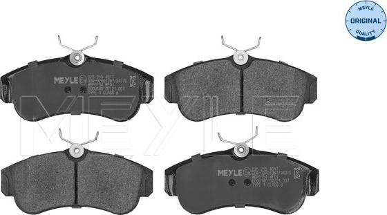 Meyle 025 215 4617 - Brake Pad Set, disc brake autospares.lv