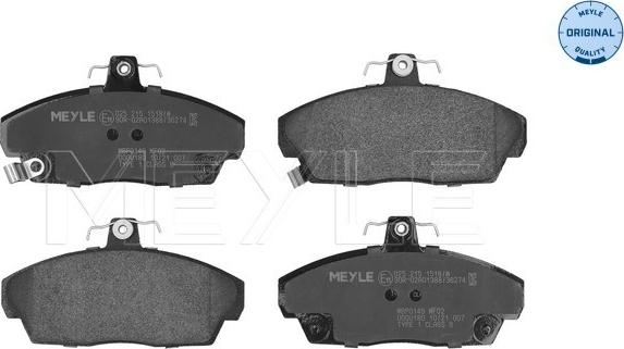 Meyle 025 215 1518/W - Brake Pad Set, disc brake autospares.lv