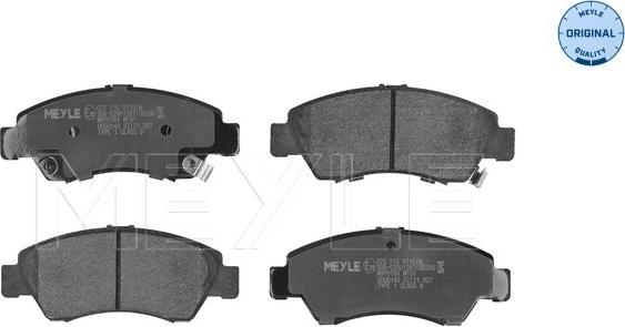 Meyle 025 216 9715/W - Brake Pad Set, disc brake autospares.lv