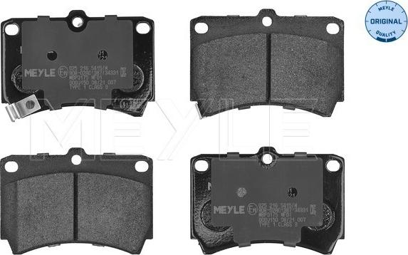 Meyle 025 216 5415/W - Brake Pad Set, disc brake autospares.lv